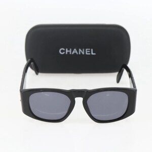 CHANEL Sunglasses plastic Black CC Auth 159755